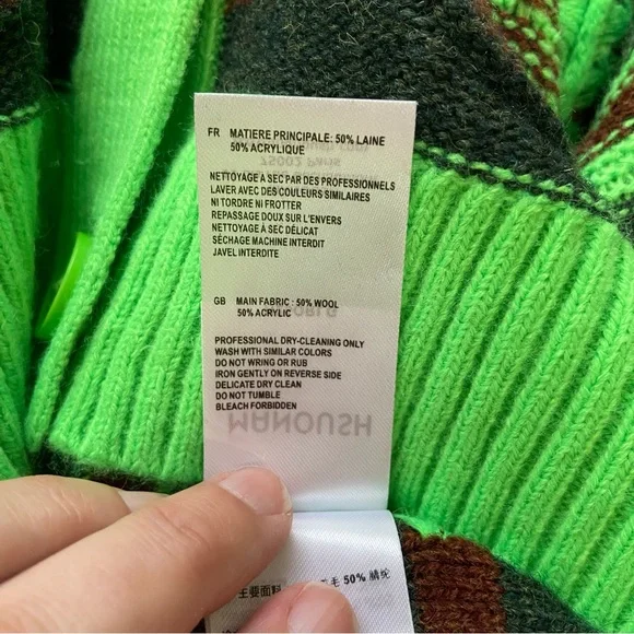 Manoush Orla Cardigan Sweater Graphic Knit Designer Womens M - Picture 5 of 5